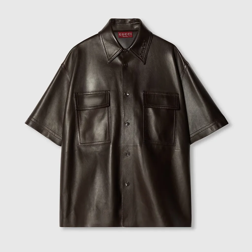 Embossed Plongè Leather Shirt