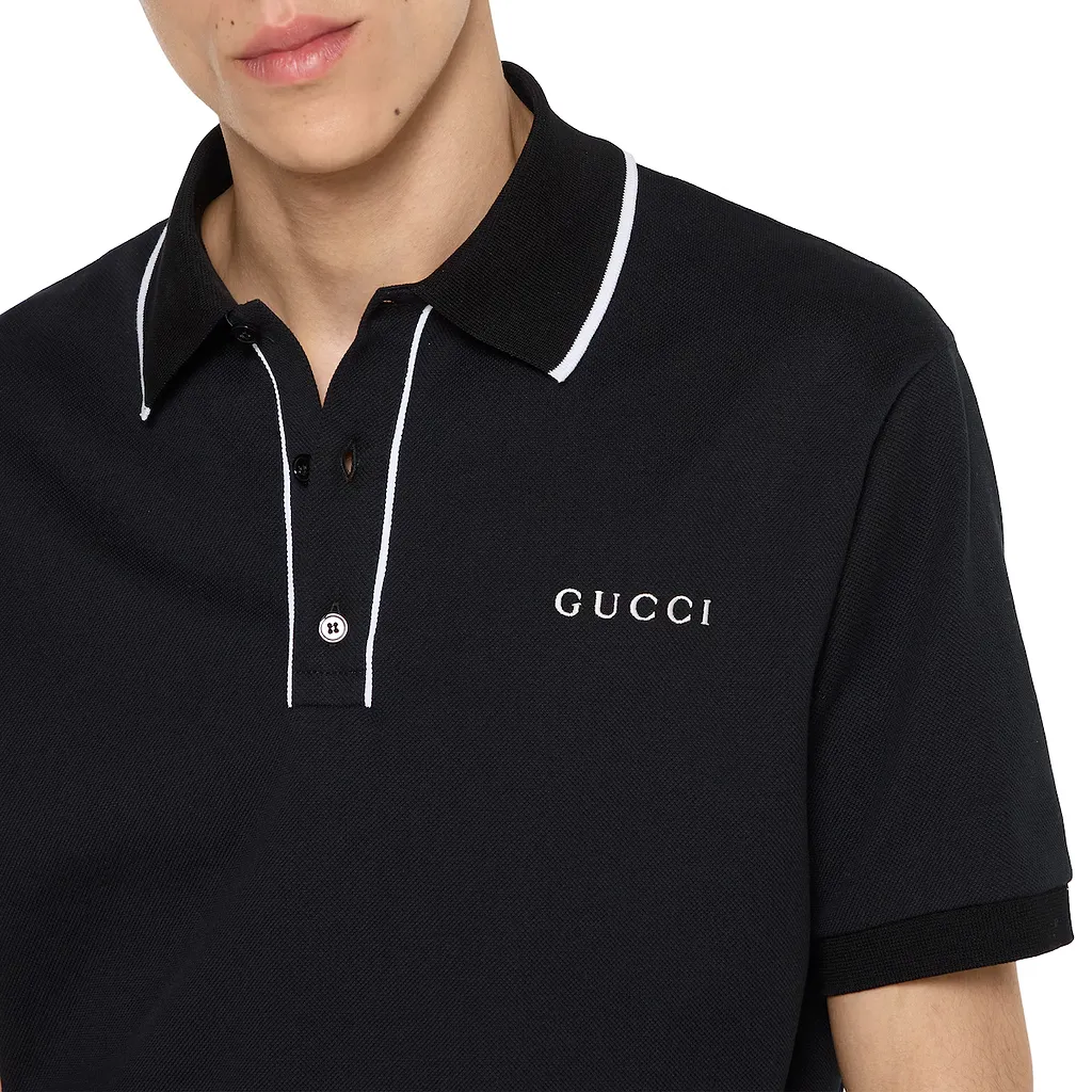 Cotton Piquet Polo Shirt With Embroidery