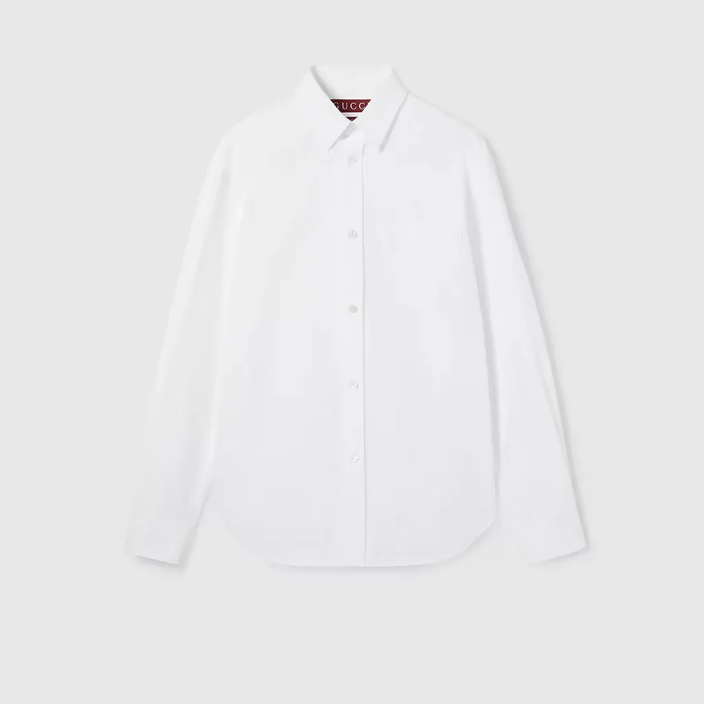 Heavy Cotton Poplin Shirt With Embroidery