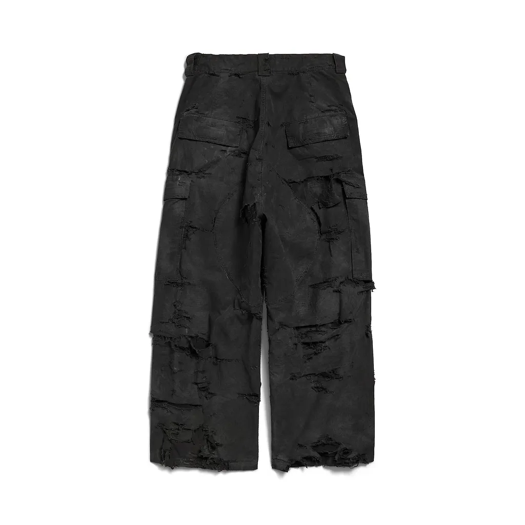 Distressed Large Cargo Pants