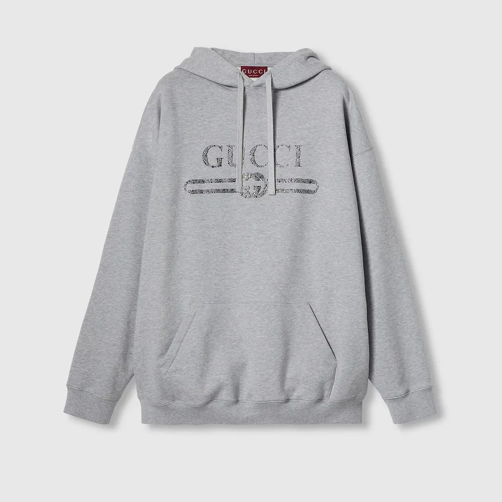 Embroidered Jersey Hooded Sweatshirt