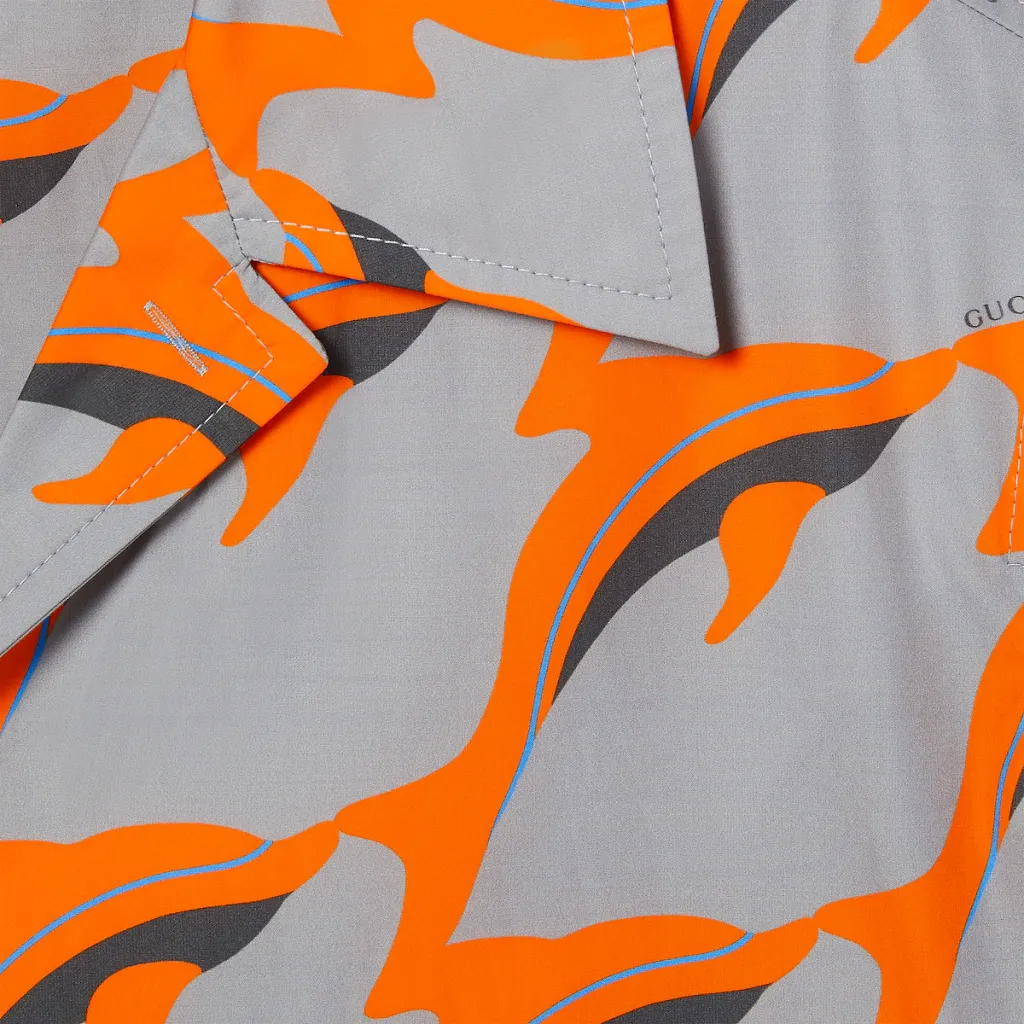 Printed Light Cotton Poplin Shirt