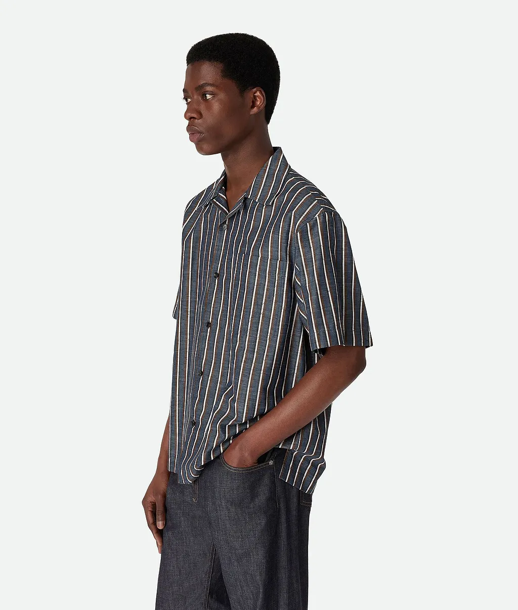 Stripe Cotton And Linen Shirt
