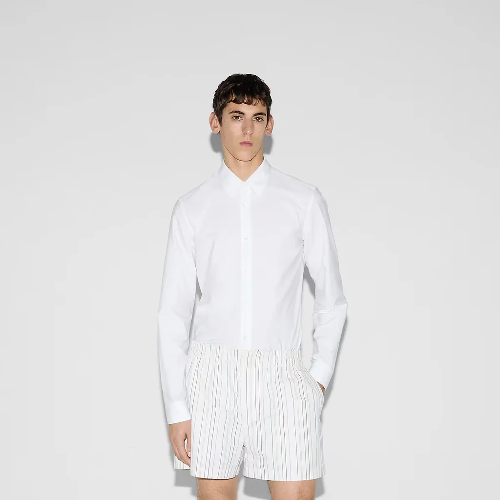 Cotton Poplin Shirt With Web