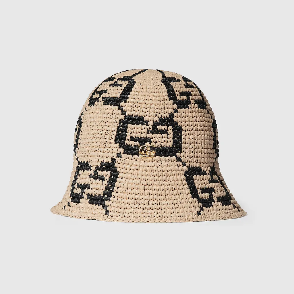 Gg Straw Cloche Hat