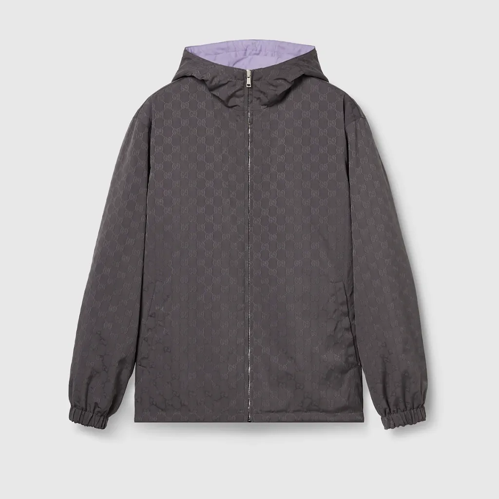 Reversible Gg Nylon Zip Jacket