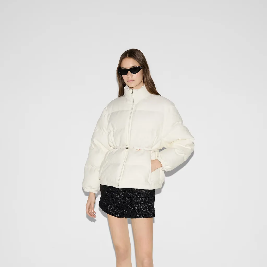 Gg Canvas Padded Bomber Jacket
