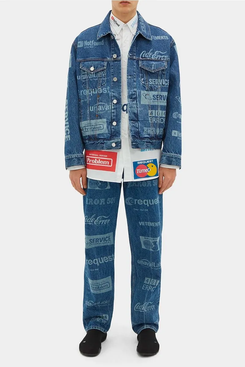 Error-print Denim Jacket
