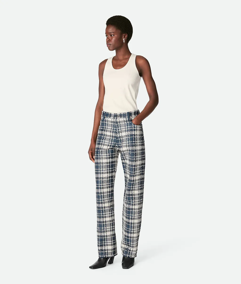 Mini Intreccio Leather Pants