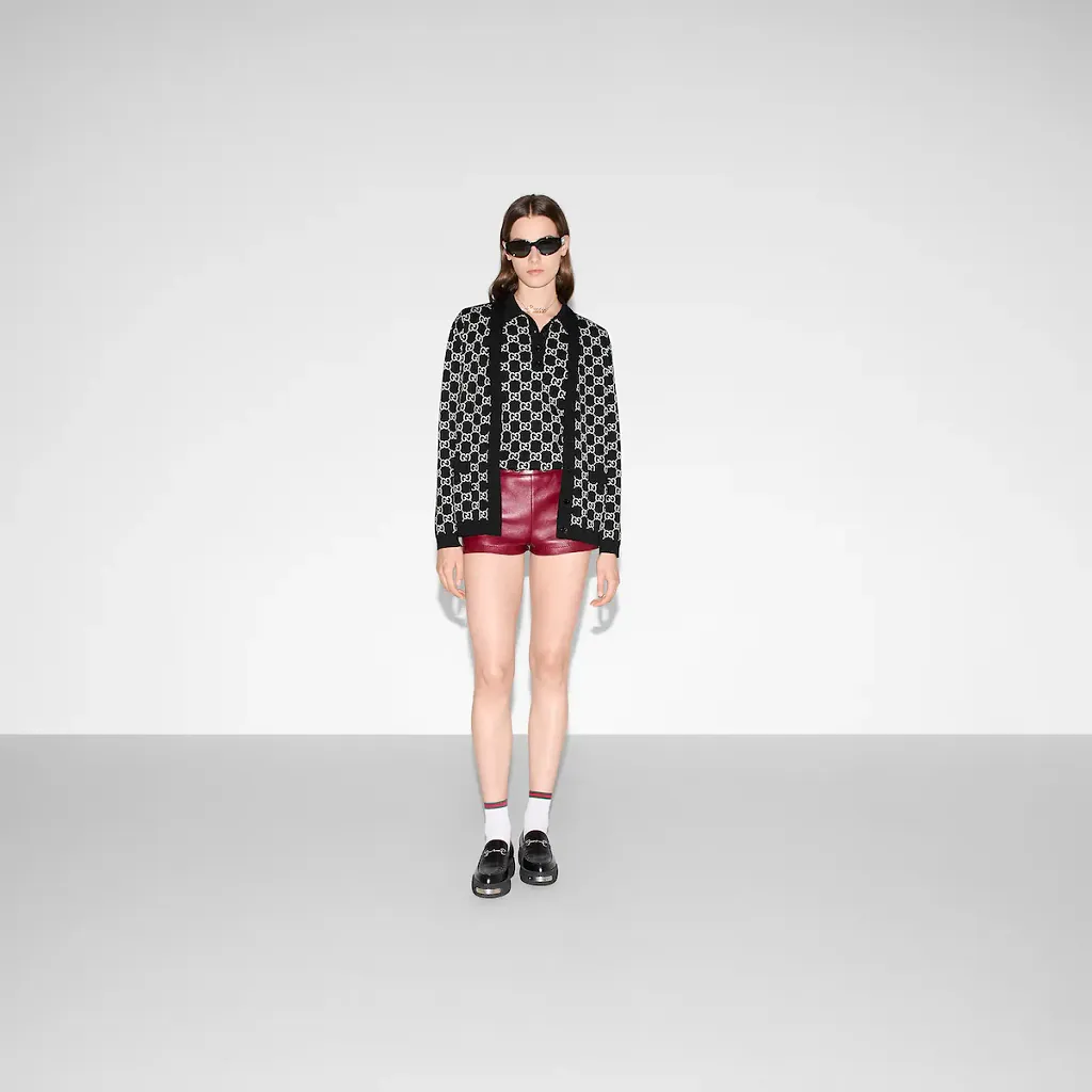 Reversible Gg Wool Jacquard Cardigan