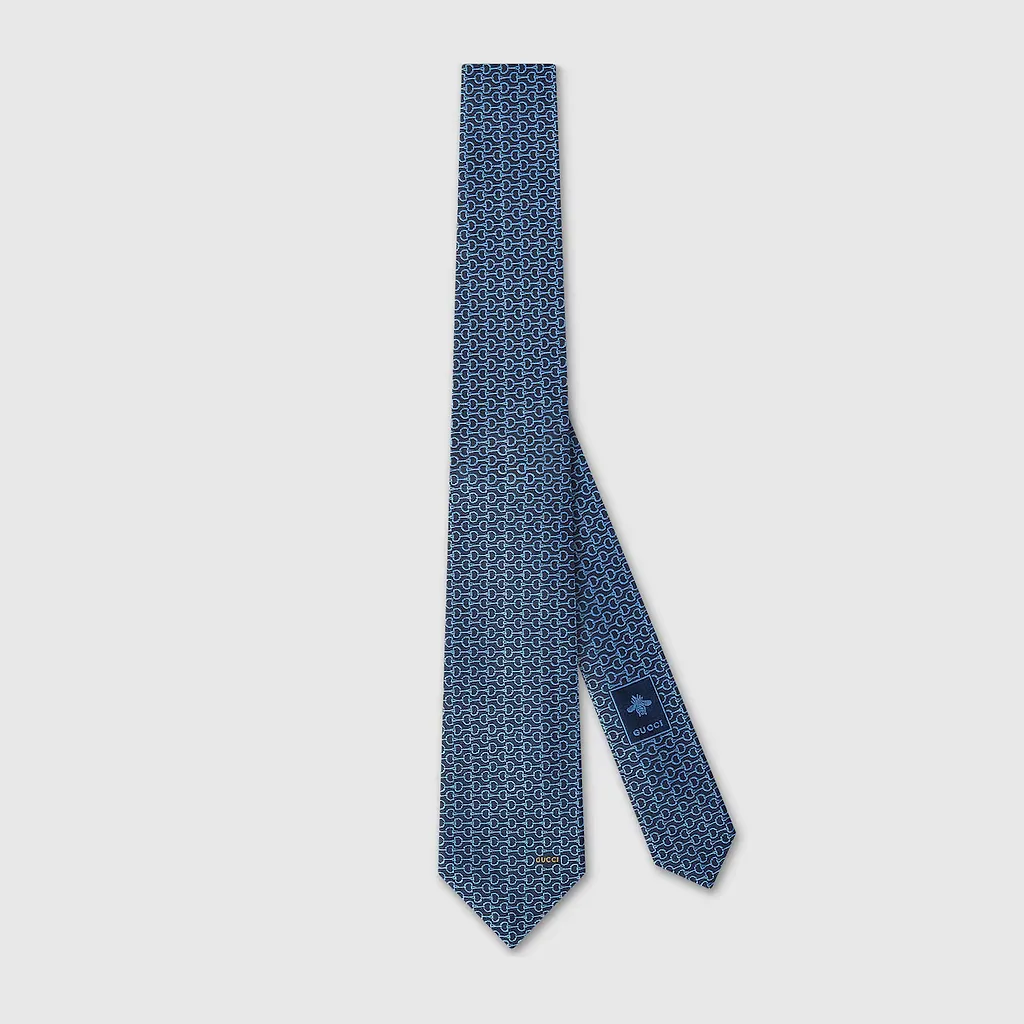 Horsebit Silk Jacquard Tie