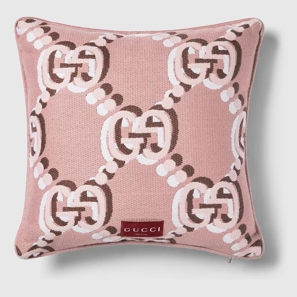 Wool Cushion With Gg Shadow