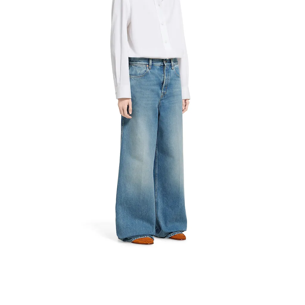 Wide Leg Denim Pants