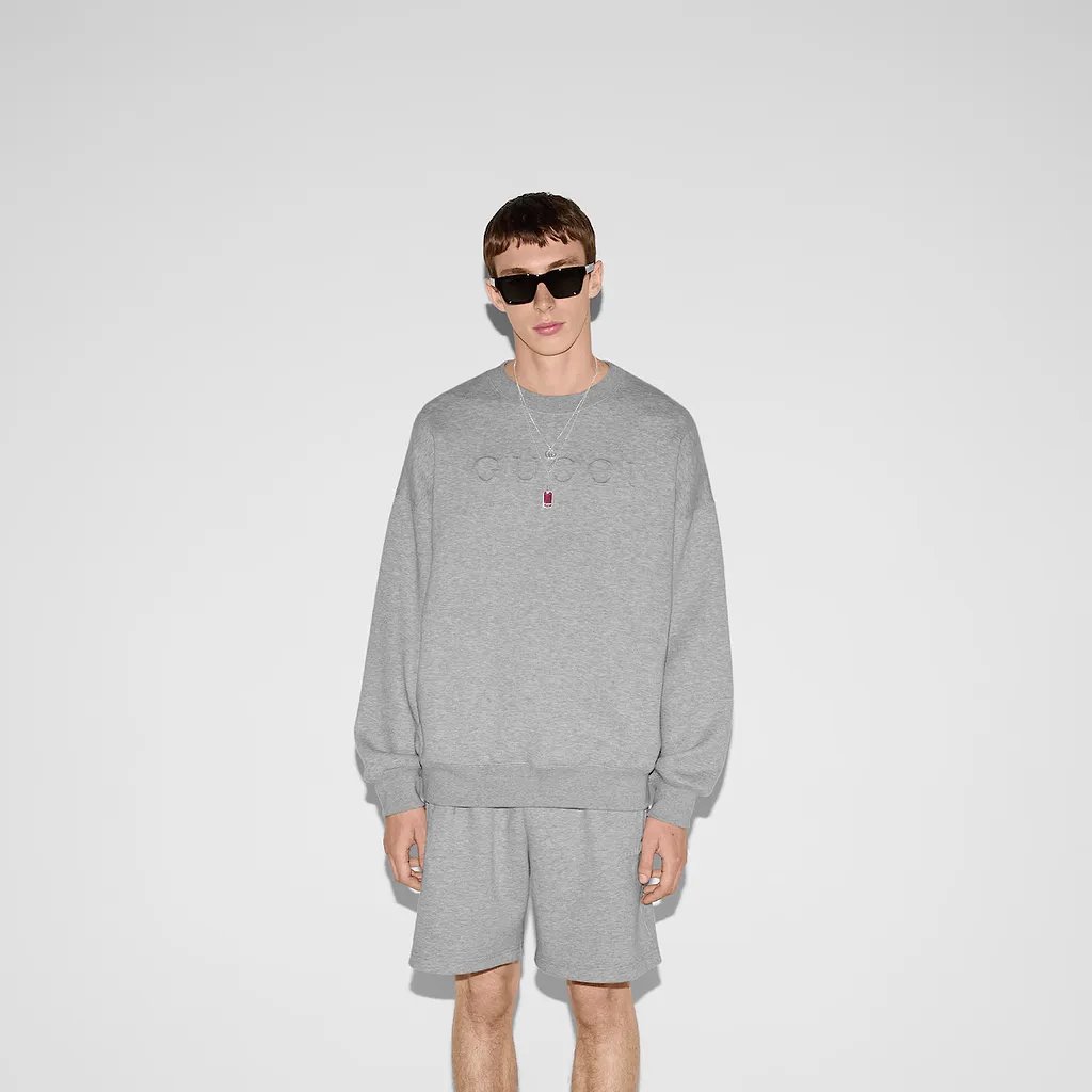 Embossed Cotton Jersey Sweatshirt