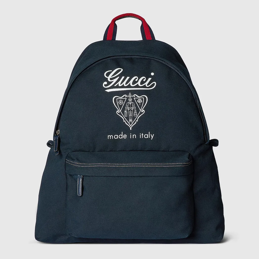 Printed Canvas Maxi Backpack