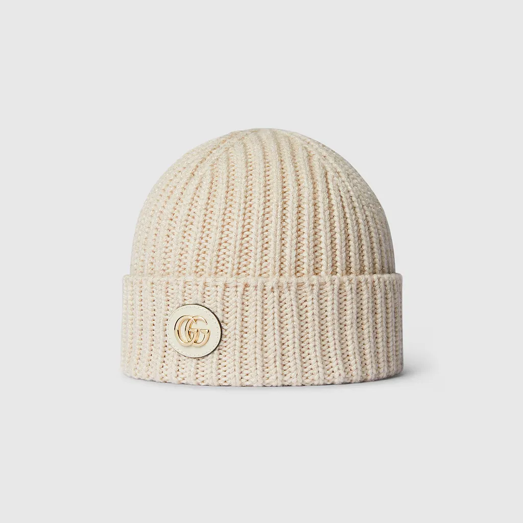 Rib Knit Wool Lamé Hat