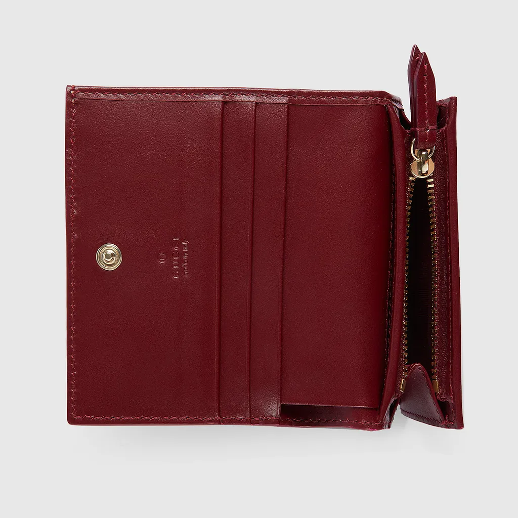 Gg Small Wallet With Owl Detail