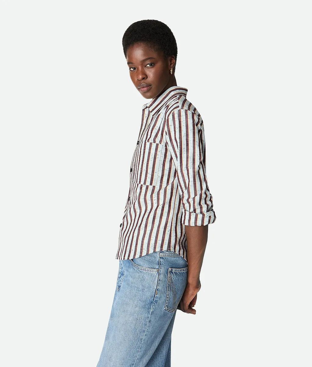 Cotton And Linen Stripe Shirt