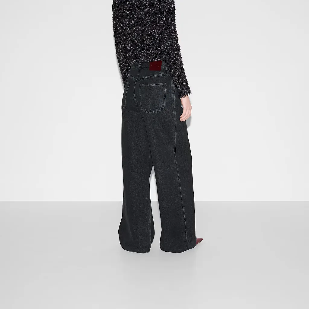 Wide Leg Denim Trouser