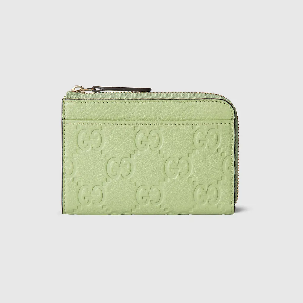 Gg Emblem Zip Card Case