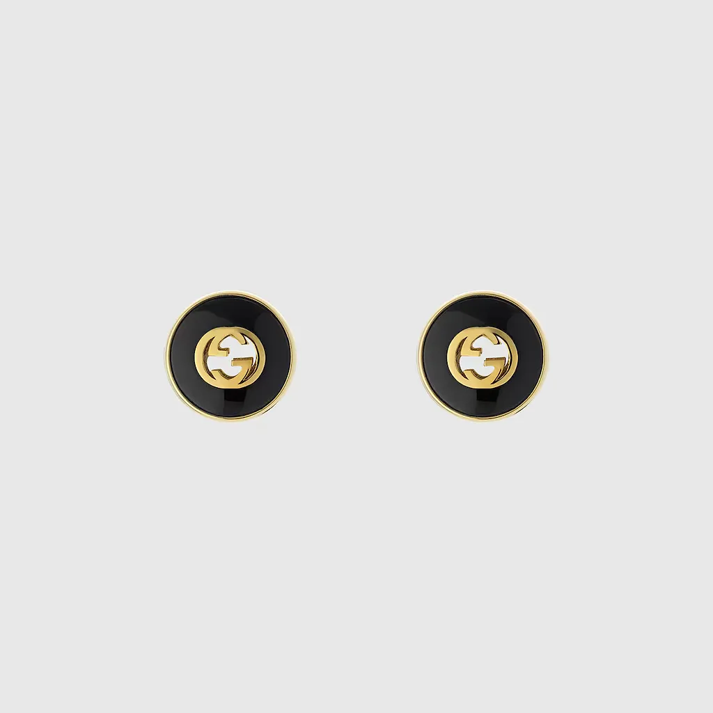 Gucci Interlocking 18K Stud Earrings