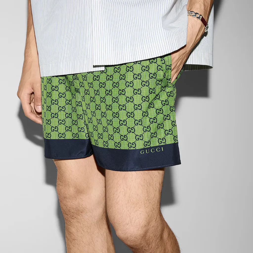 Printed Poplin Tech Swim Shorts