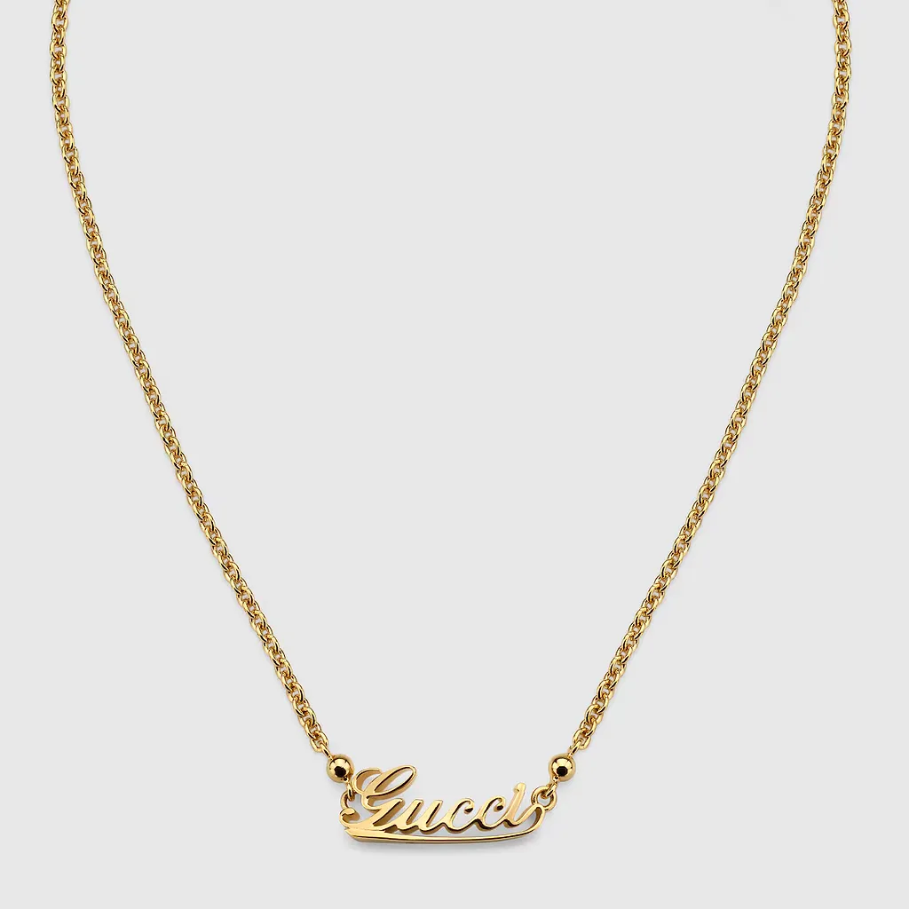 Chain Necklace With Gucci Script