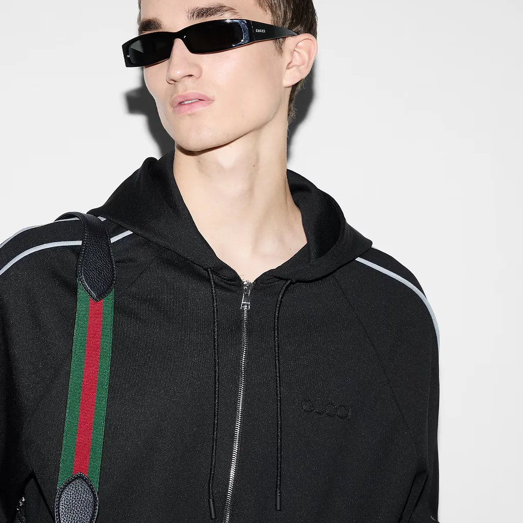 Embroidered Jersey Zip Jacket