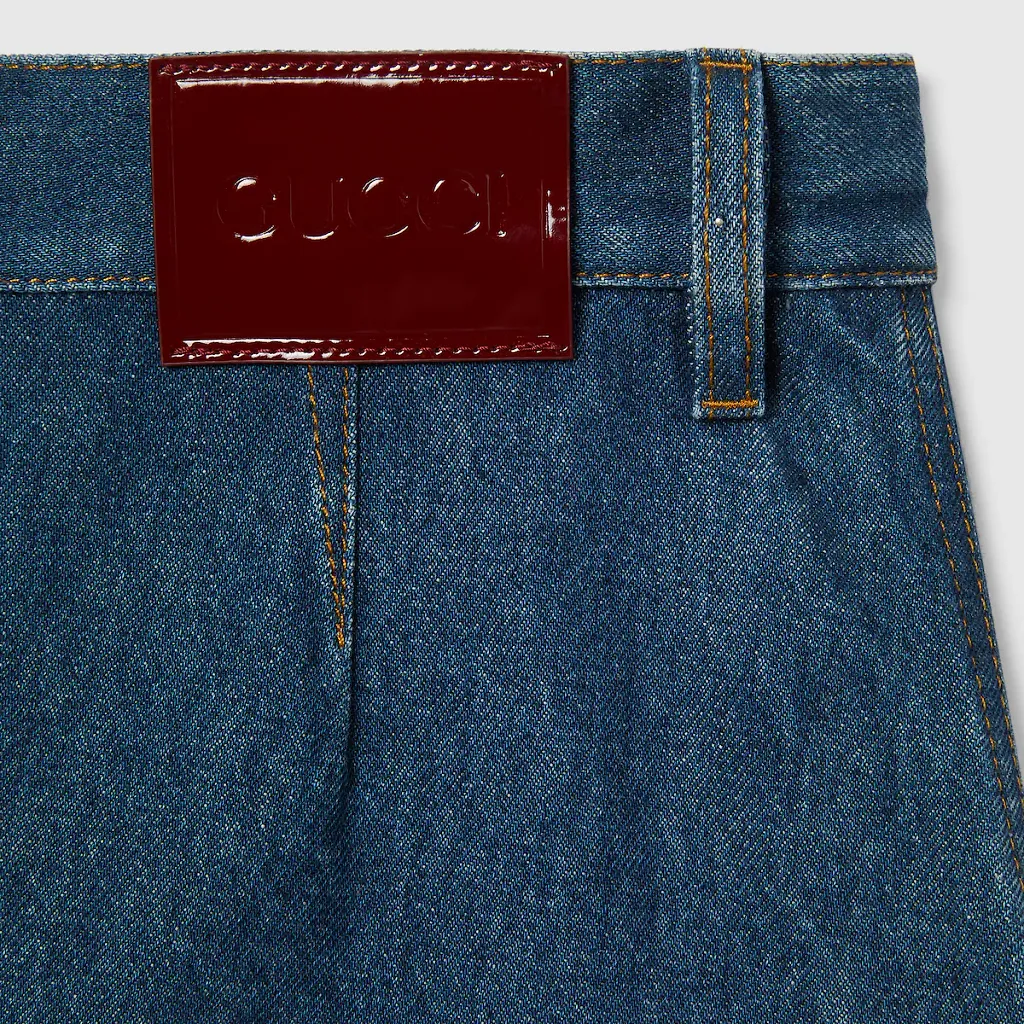Mid-Length Denim Skirt