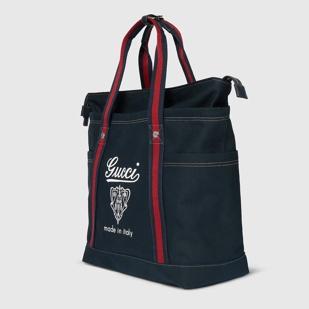 Printed Canvas Large Tote Bag