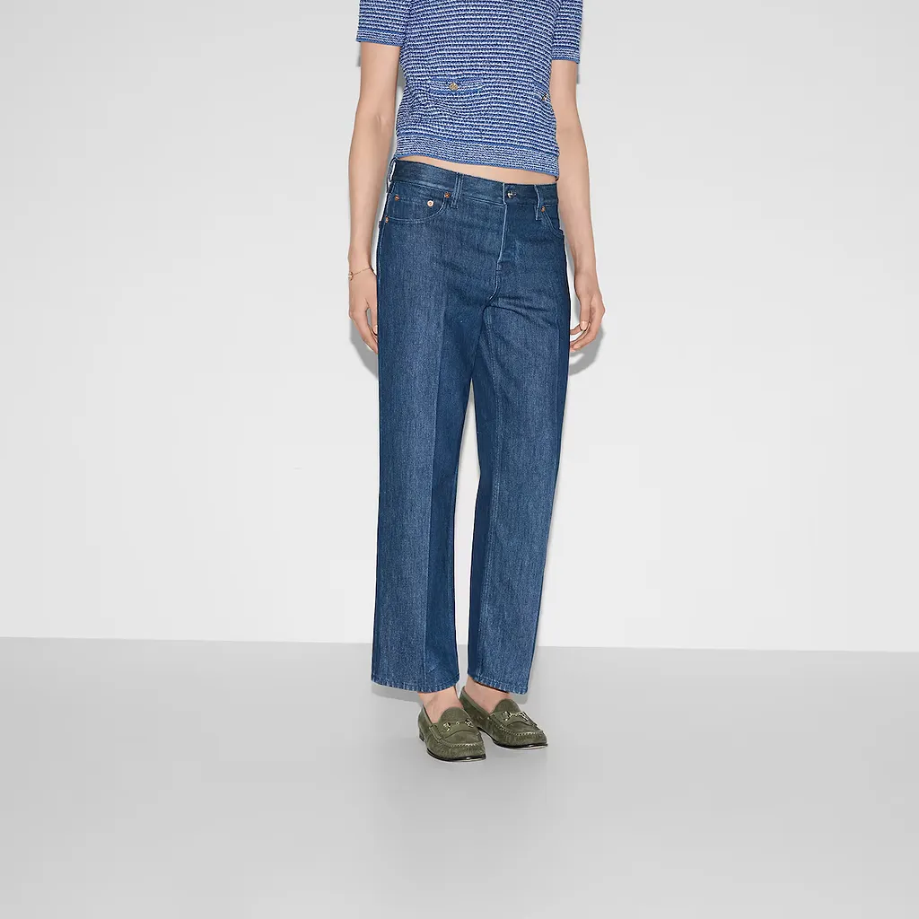 Straight Fit Denim Trousers