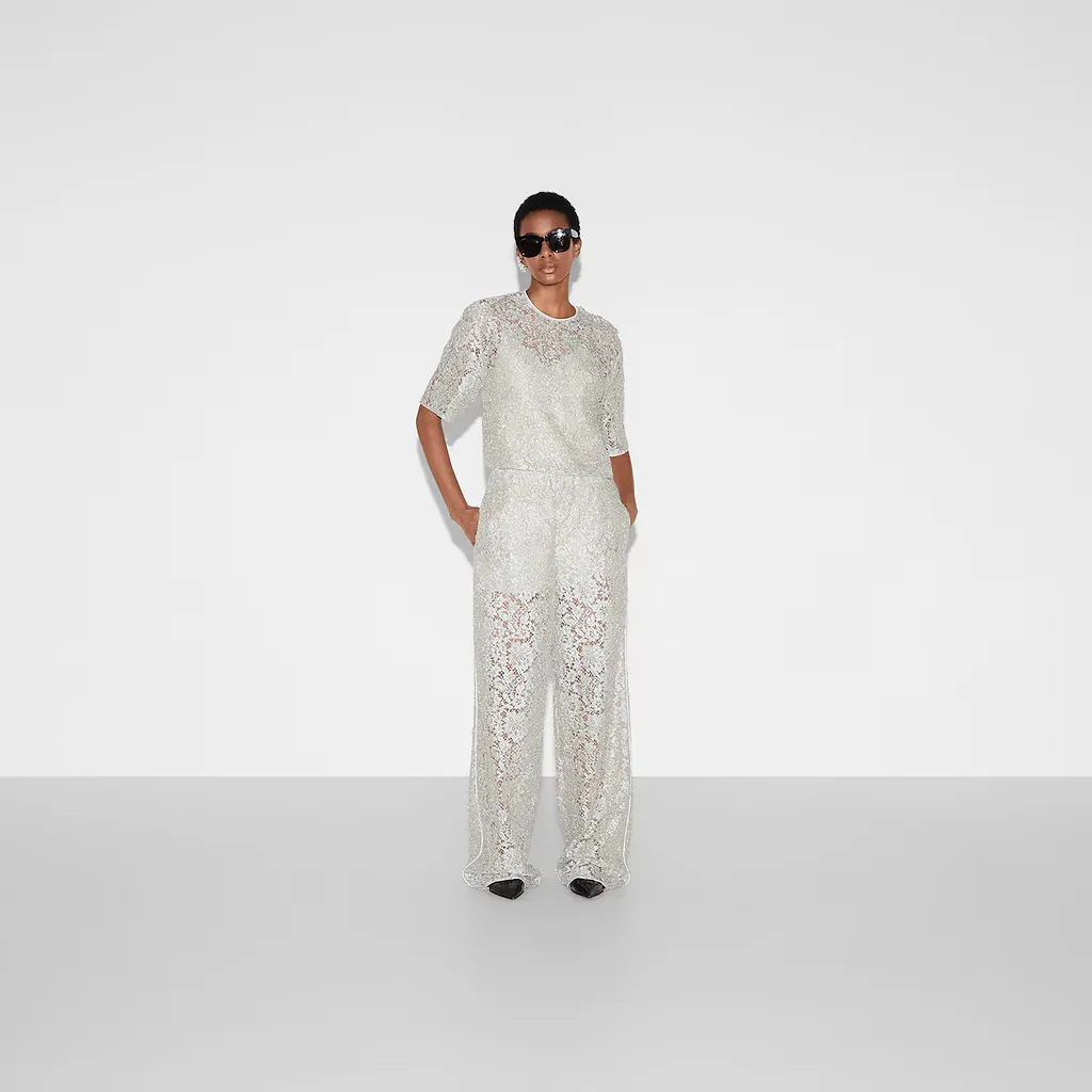 Floral Lace Lamé Trouser