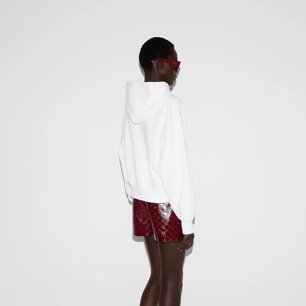 Embroidered Cotton Jersey Hooded Sweatshirt