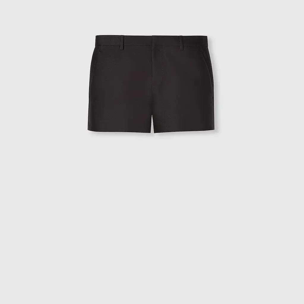 Wool Silk Gabardine Shorts