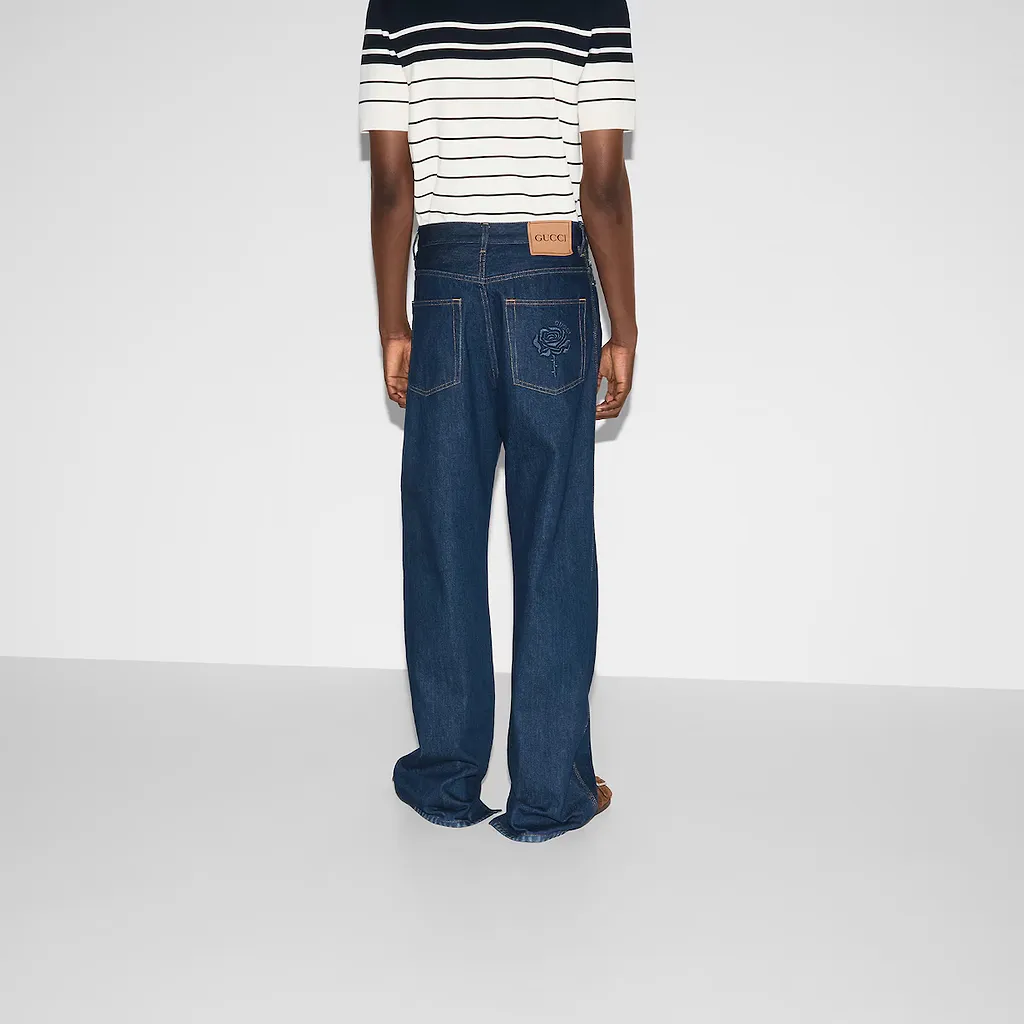 Denim Trousers With Embroidery