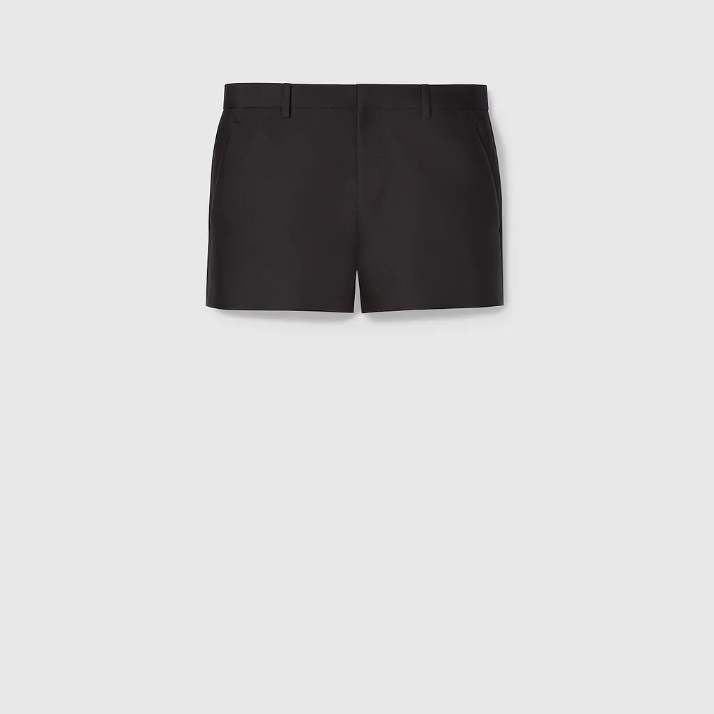 Wool Silk Gabardine Shorts