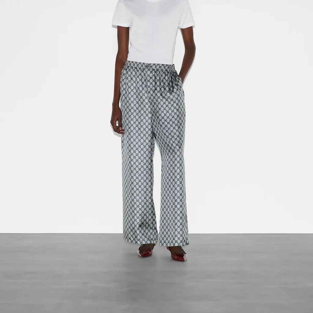 Gg Silk Twill Pants