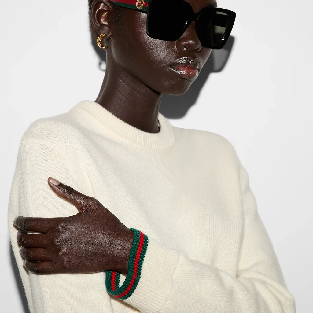 Wool And Cashmere Jumper With Web