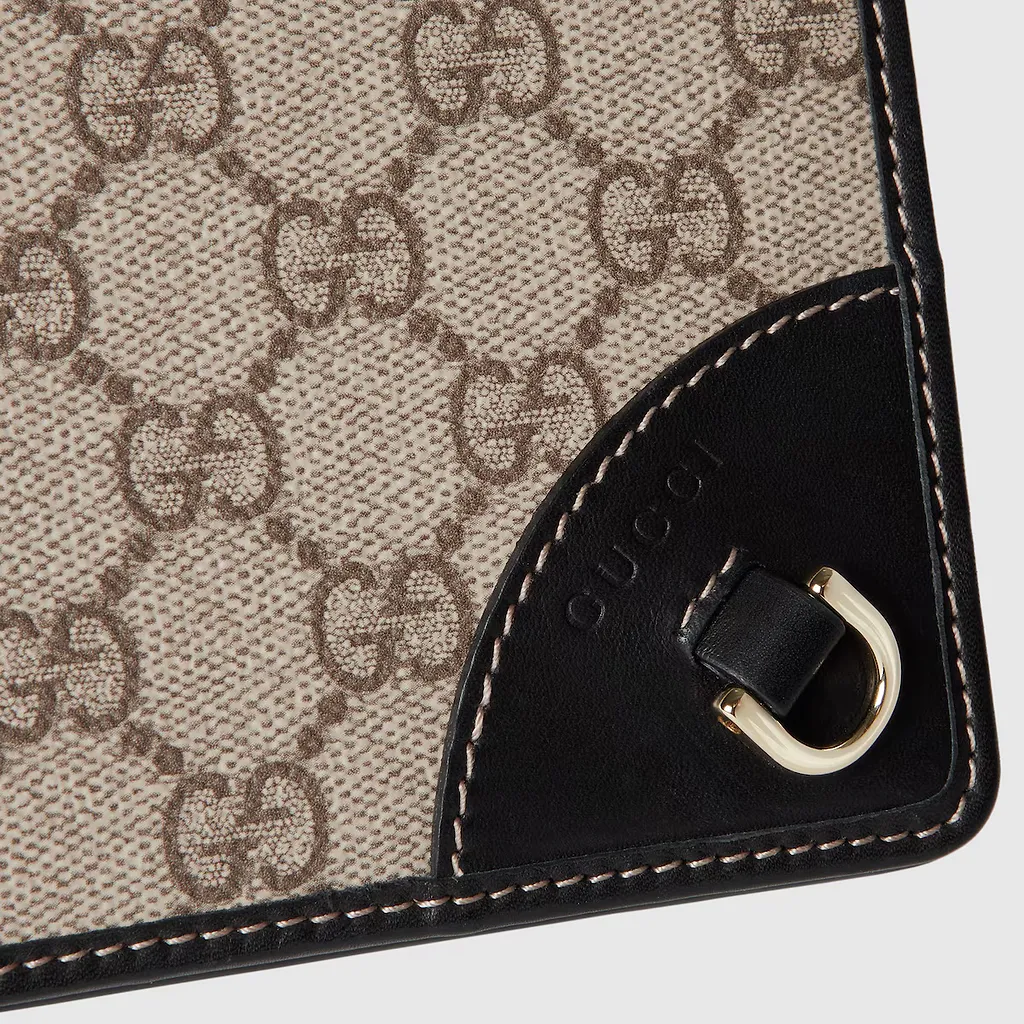 Gg Emblem Wallet With Leather Strap
