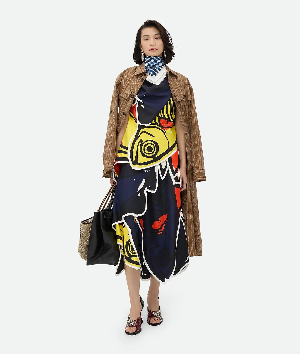 Printed Silk Check Foulard