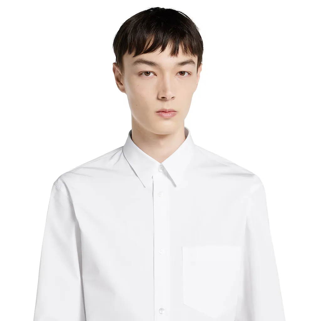 Heavy Cotton Poplin Shirt With Embroidery