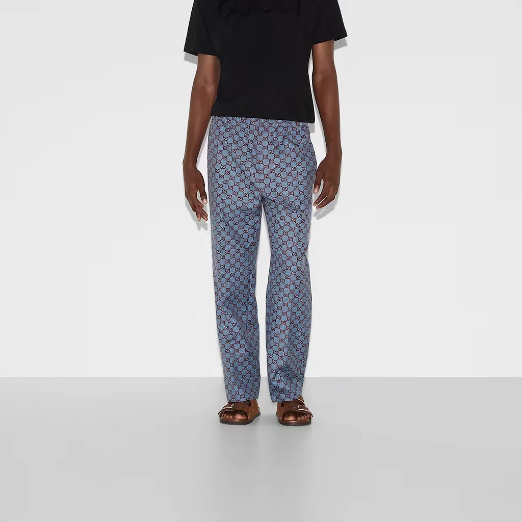 Gg Pied-De-Poule Wool Leisure Trousers