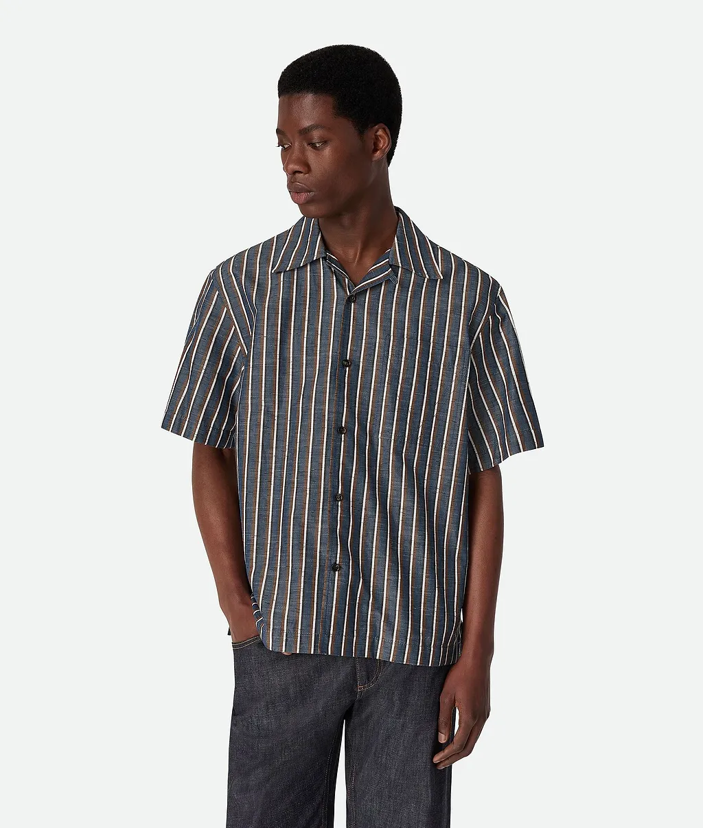 Stripe Cotton And Linen Shirt