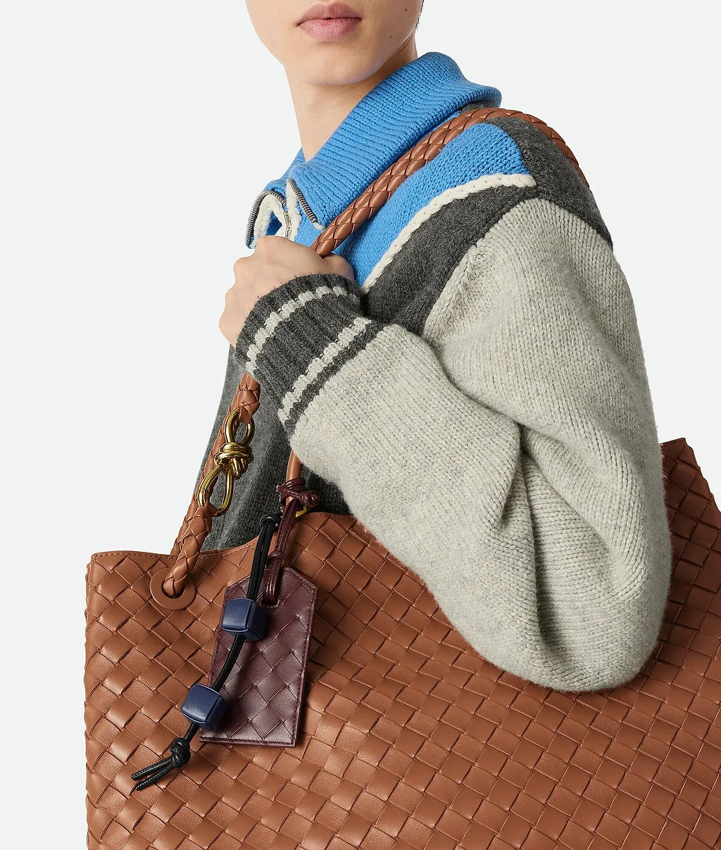 Intrecciato Tag Holder On Strap