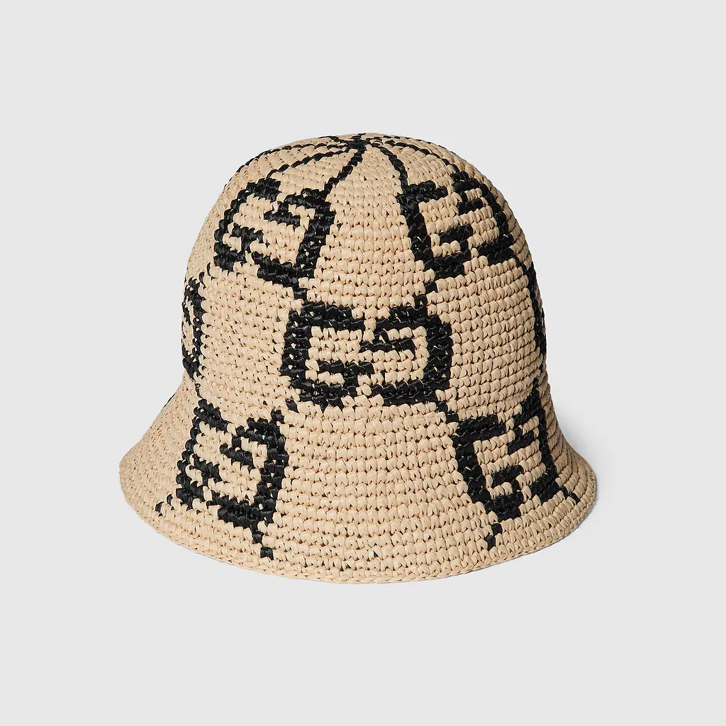 Gg Straw Cloche Hat