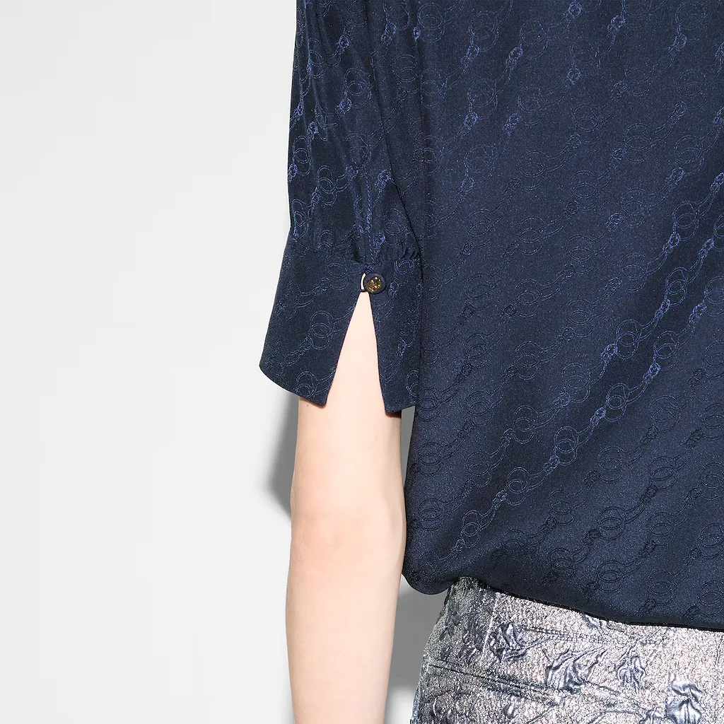 Gg And Chain Silk Jacquard Shirt