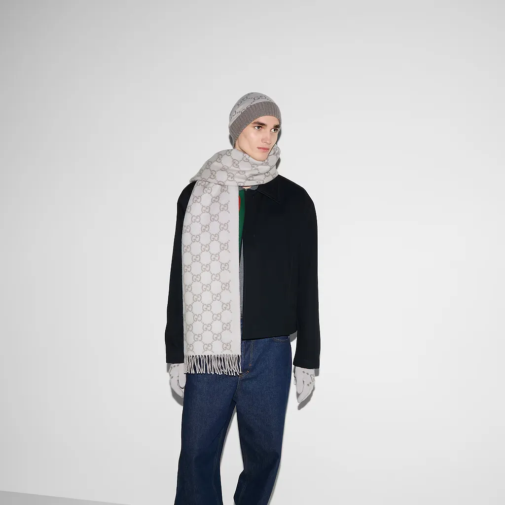 Gg Cashmere Jacquard Hat