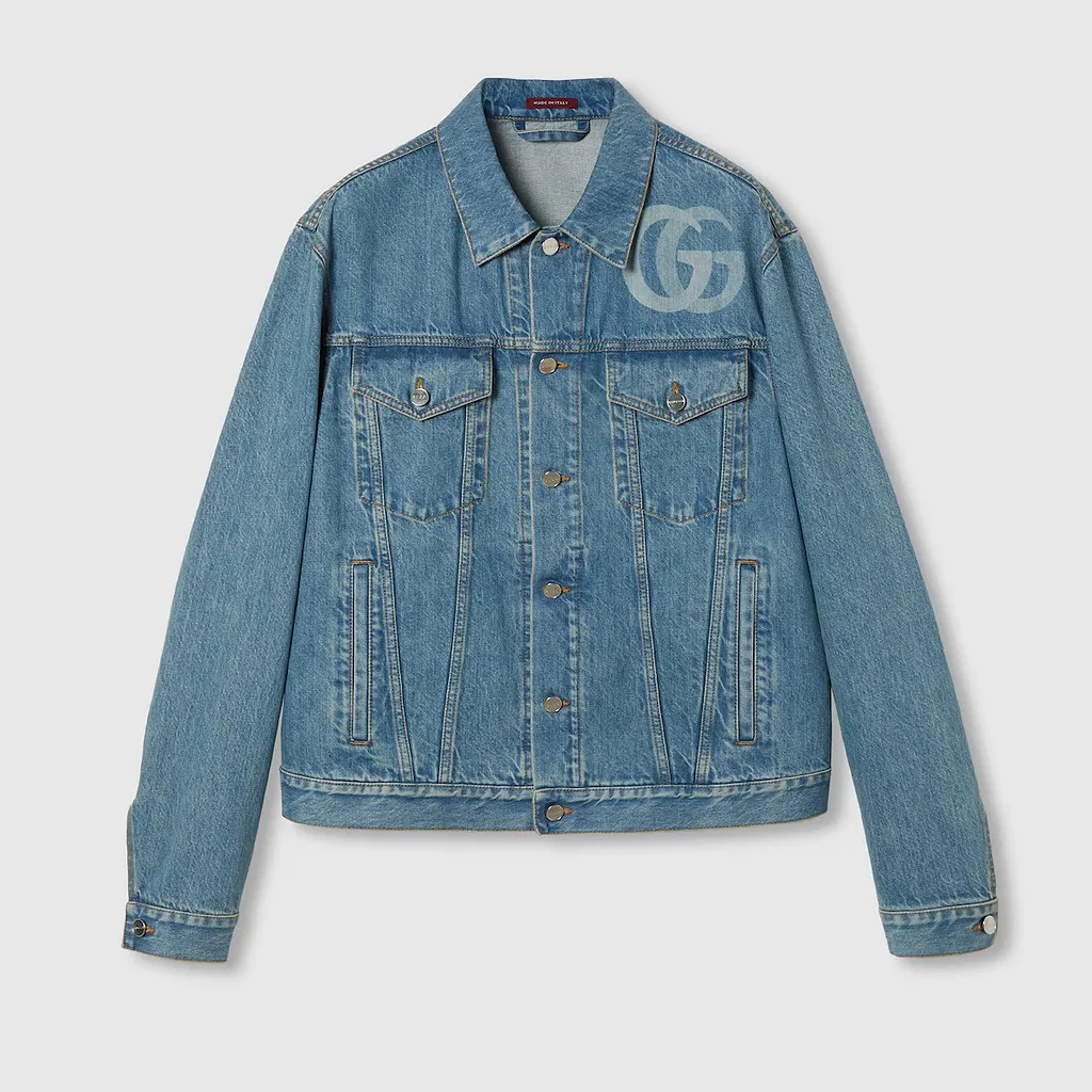 Lasered Double G Denim Jacket