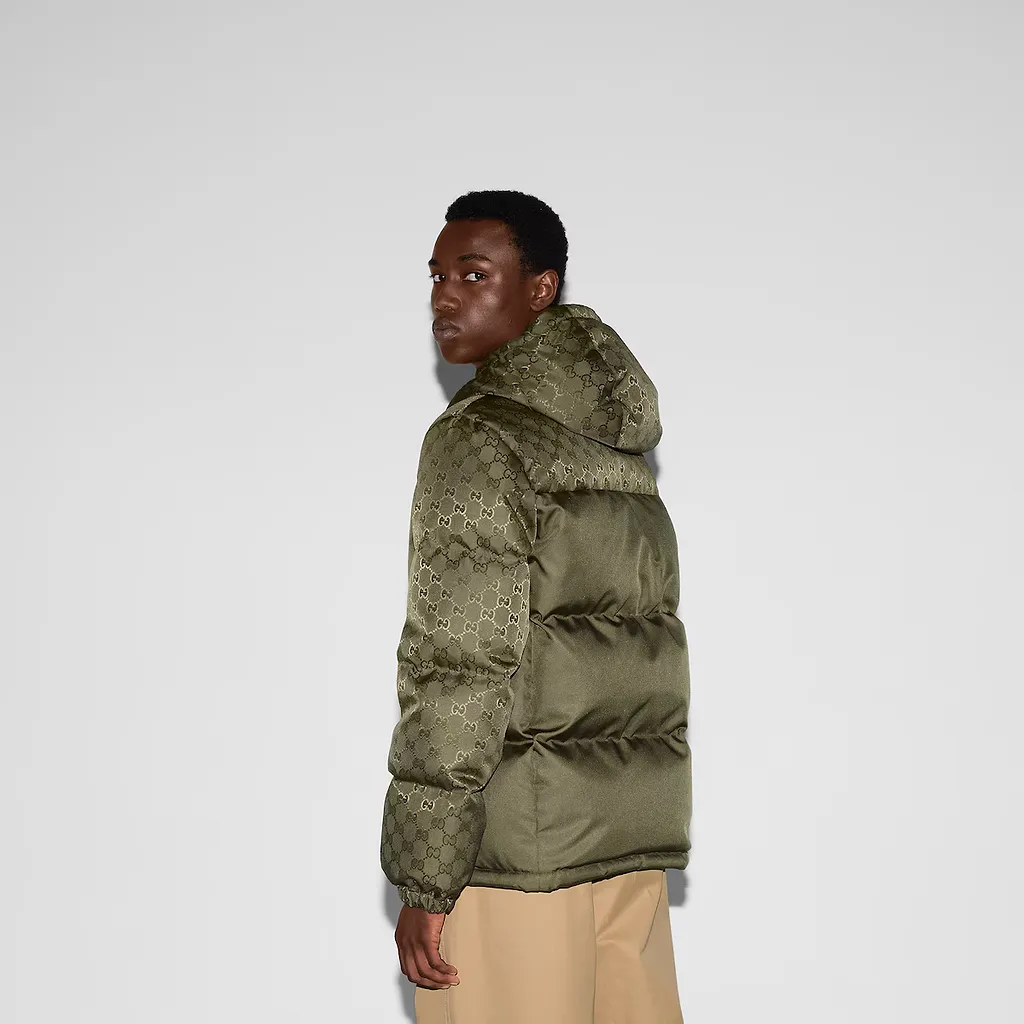 Gg Nylon Canvas Puffer Jacket