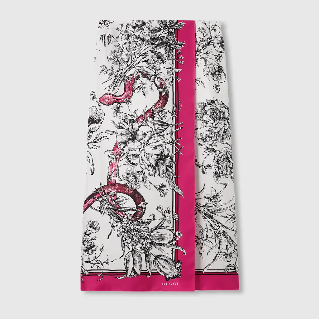 Printed Silk Wrap Skirt